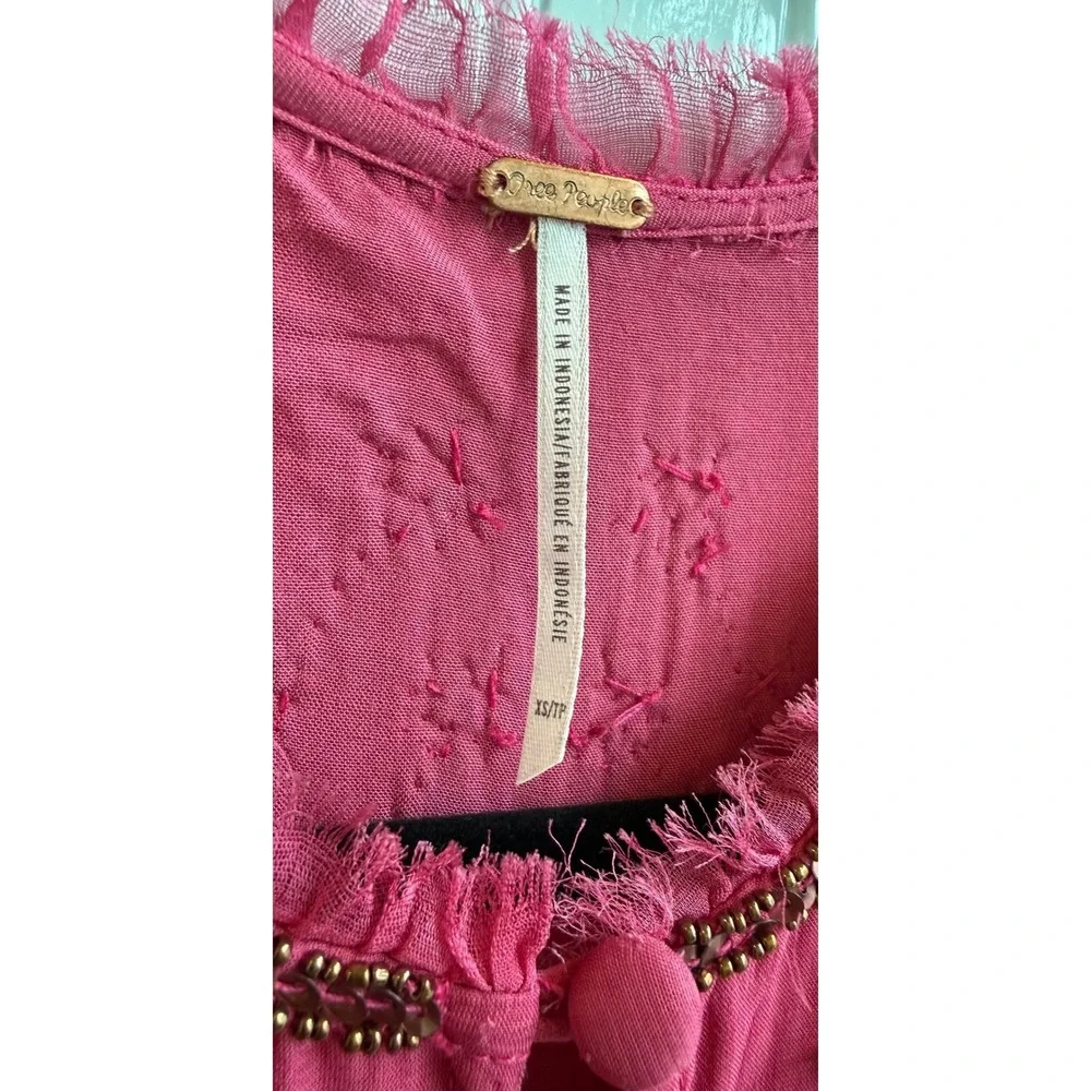 Free People Bali Golden Sun Embellished Beaded Mini Dress Festival Fairy Hippie